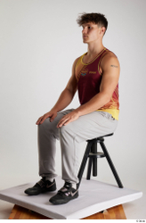 Man White Athletic Male Studio Poses